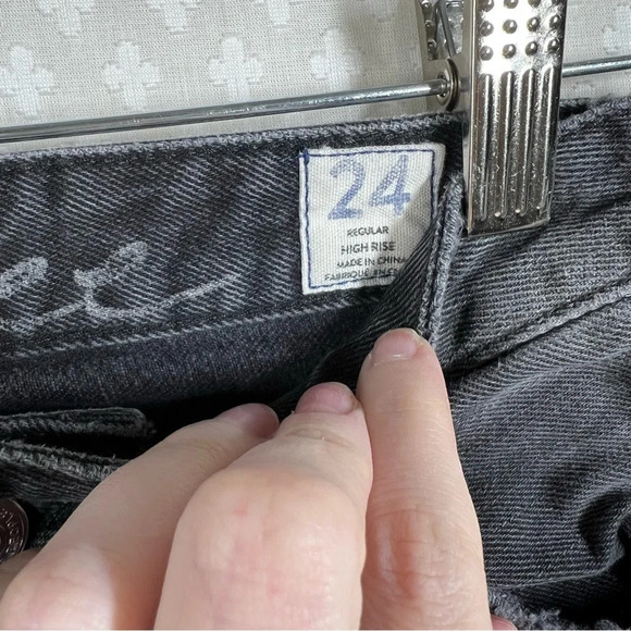 Free People We The Free Black High Rise Straight Leg Jeans - Picture 4 of 4